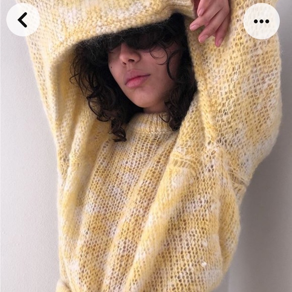 Rodebjer Yellow Mohair Pom Pom Sweater size small - Picture 4 of 9